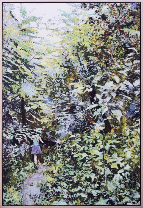 Woods Over Trastevere by Connor McManus | Gel transfer and acrylic on birch panel Woods Over Trastevere